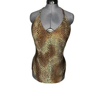 Catalina swimsuit Leopard print haltertop